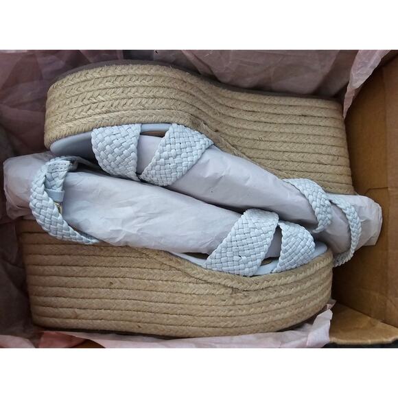 Anthropologie Woven Strap Wedge Heels - New Size 10 - Picture 4 of 4